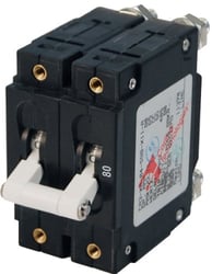 Picture of Blue Sea Systems 7256 C-Series Toggle Circuit Breaker 80A Double Pole White