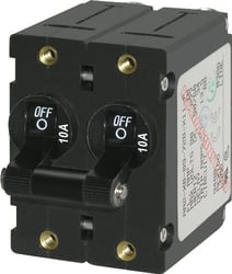 Picture of Blue Sea Systems 7232 A-Series Toggle Circuit Breaker 10A Double Pole Black
