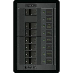 Picture of Blue Sea Systems 1202 AC Circuit Breaker Panel 120V 6 Position with 30A Main