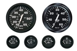 Picture of Faria Instruments KT9799 Euro Black 6-Gauge Boxed Set for Inboard Motors