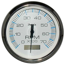 Picture of Faria Instruments 33840 Chesapeake White SS 4" Tachometer with Hourmeter 7000 RPM
