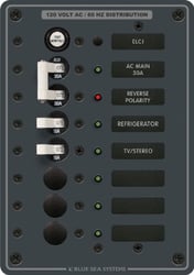 Picture of Blue Sea Systems 8101 ELCI Main with AC Panel - 30A 120V 5 Position