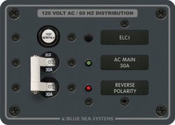 Picture of Blue Sea Systems 8100 ELCI Main Circuit Breaker Panel 30A 120V AC