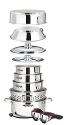 Picture of Magma A10-367 Gourmet Stainless Steel Nesting Colander with Folding Handle