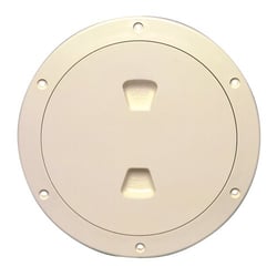 Picture of Beckson Marine DP60-N 6" Screw-Out Deck Plate Beige Smooth Center