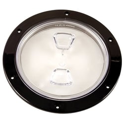Picture of Beckson Marine DP60-B-C 6" Screw-Out Deck Plate with Clear Center Black