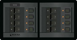 Picture of Blue Sea Systems 1225 12V DC 8-Position Horizontal Circuit Breaker Panel