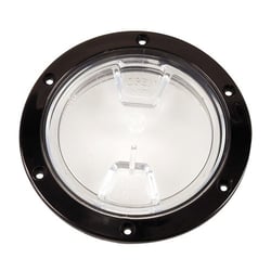 Picture of Beckson Marine DP40-B-C 4" Screw-Out Deck Plate with Clear Center Black