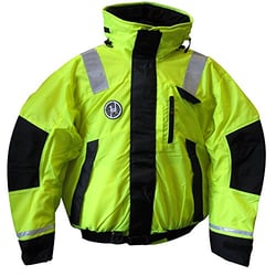 Picture of First Watch AB-1100-HV-XL Hi-Vis Flotation Bomber Jacket USCG Type III XL Yellow