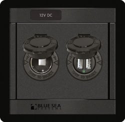 Picture of Blue Sea Systems 1478 360 Panel 12V DC Socket & Dual USB Charger