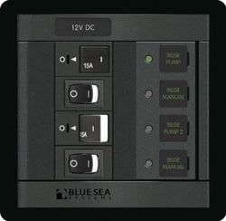 Picture of Blue Sea Systems 1522 360 Panel Dual Bilge Pump Control 12V DC