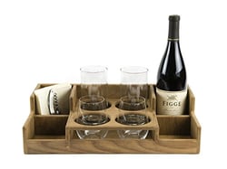 Picture of Whitecap Industries 62550 Teak Bar Rack with Glass and Bottle Storage