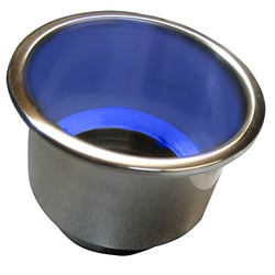 Picture of Whitecap Industries S-3511BC Flush Mount Cup Holder with Blue LED Light Stainless Steel
