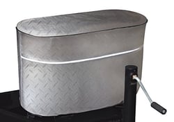 Picture of Adco Products 2712 Silver Double 20 lb Propane Tank Cover Diamond Plated Steel Vinyl