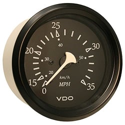 Picture of VDO Gauges 260-11796 Allentare Black 35 MPH Pitot Speedometer 3-3/8 Inch