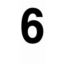 Picture of Hardline Products 17331 3-Inch Registration Number 0 Black 6-Pack
