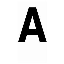 Picture of Hardline Products 17300 3-Inch Letter A Registration Number Black