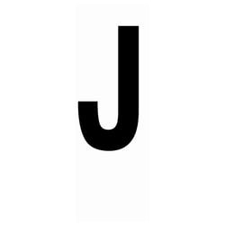 Picture of Hardline Products 17309 3-Inch Letter J Black Super-Stik Marine Registration