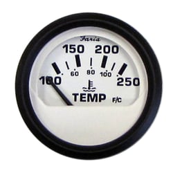 Picture of Faria Instruments 12904 Euro White 2" Water Temperature Gauge 100-250°F