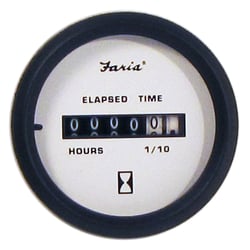 Picture of Faria Instruments 12913 Euro White 2" Digital Hourmeter Gauge 10,000 Hours 12-32VDC