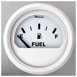 Picture of Faria Instruments 13101 Dress White 2" Fuel Level Gauge E-1/2-F