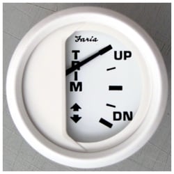 Picture of Faria Instruments 13123 Dress White 2" Trim Gauge for Johnson Evinrude Suzuki Outboards