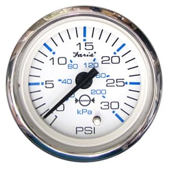 Picture of Faria Instruments 13812 Chesapeake White SS 2" Water Pressure Gauge 30 PSI