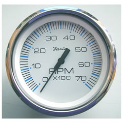Picture of Faria Instruments 33817 Chesapeake SS White 4" Tachometer 7000 RPM Gas Outboard