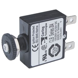 Picture of Blue Sea Systems 7057 Push Button Circuit Breaker 20A with Quick Connect