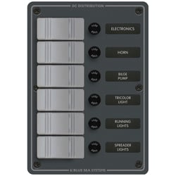 Picture of Blue Sea Systems 8053 Contura Water Resistant 6-Position DC Switch Panel Slate Gray