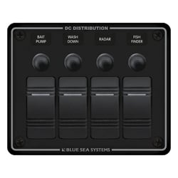 Picture of Blue Sea Systems 8372 Water Resistant 4-Position Circuit Breaker Panel with Contura Switches
