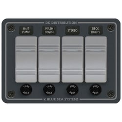 Picture of Blue Sea Systems 8262 Contura 4-Position Water Resistant Switch Panel 12V/24V Gray