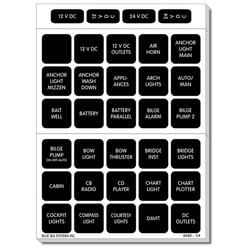 Picture of Blue Sea Systems 4217 Waterproof DC Circuit Label Kit - 120 Square Format Labels