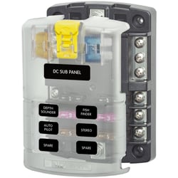 Picture of Blue Sea Systems 5025 ST Blade ATO/ATC Fuse Block 6 Circuit with Negative Bus and Cover