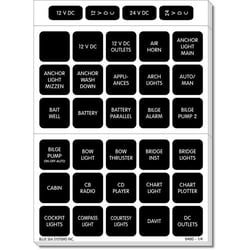 Picture of Blue Sea Systems 4218 DC Waterproof Label Kit for Battery Management Panels