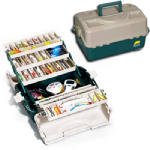 Picture of Plano 861600 Hip Roof Tackle Box with 6 Trays Green and Sandstone