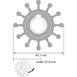 Picture of Johnson Pumps 09-801B Impeller for 10-32621-2 Marine Engine Cooling Pump