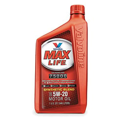 Picture of Valvoline 609506 MaxLife 5W-20 Synthetic Blend Motor Oil - 1 Quart (Case of 6)