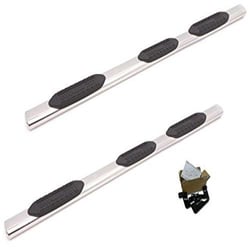 Picture of TrailFX A7039S 5 Inch Oval Bent Nerf Bars Polished Stainless Steel