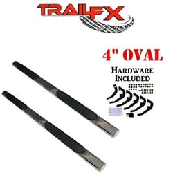 Picture of TrailFX A4002S 4 Inch Trapezoid Step Bars Polished Stainless Steel
