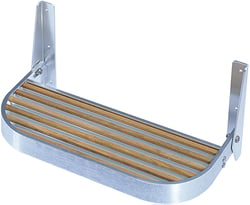 Picture of Garelick 27515 Foot Rest with Teak Inserts 15 Inch Aluminum Marine