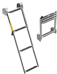 Picture of Garelick 19684 Telescoping Transom Ladder 4-Step Stainless Steel