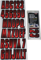 Picture of Hardline Products REBKG300 Carbon Fiber Boat Registration Number Kit 3" Red-Black Gradient