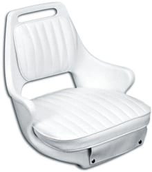 Picture of Moeller CU1071-2D Replacement Helm Seat Cushion Set White Marine Grade Vinyl