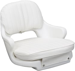 Picture of Moeller ST2000-HD Marine Boat Seat with Molded Arms and Cushion Set - White