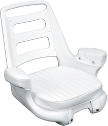 Picture of Moeller ST2090-HD White Boat Helm Seat with Cushion and Mounting Plate