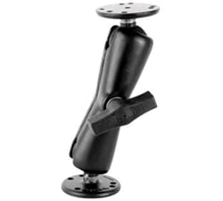 Picture of RAM Mounts RAM-101 Double Ball Mount with Two AMPS Round Plates and Medium Arm Drill-Down