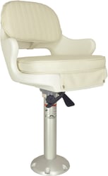 Picture of Springfield Marine 1001414-L Yachtsman Fixed Height Helm Chair Package White