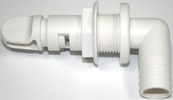 Picture of T-H Marine AHV92DP Aerator Spray Head 90Â° Fixed Flange with Shut-Off Valve 3/4" White