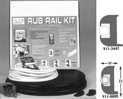 Picture of Taco Metals V11-3447BBK50-2 Flex Vinyl Rub Rail Kit 50' Black